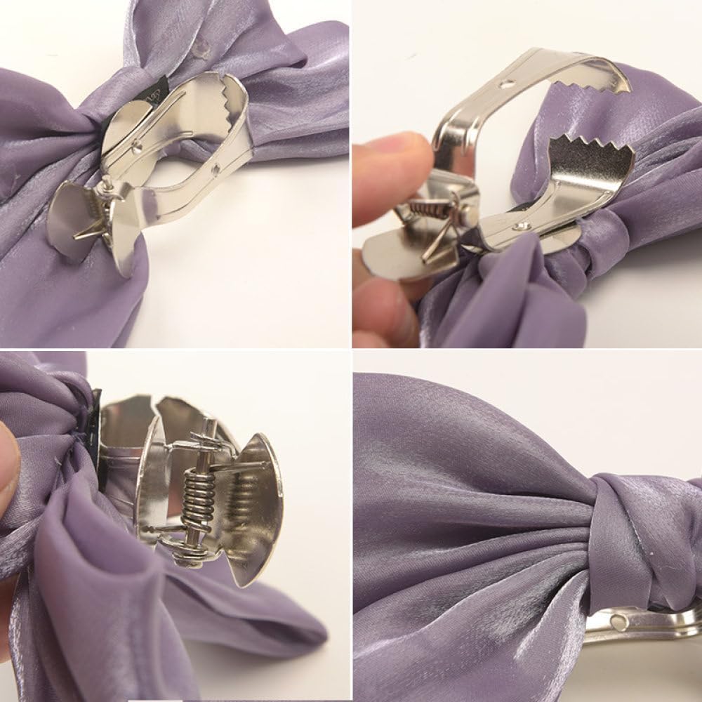 Purple Bow Curtain Tiebacks Clip Pack of 2