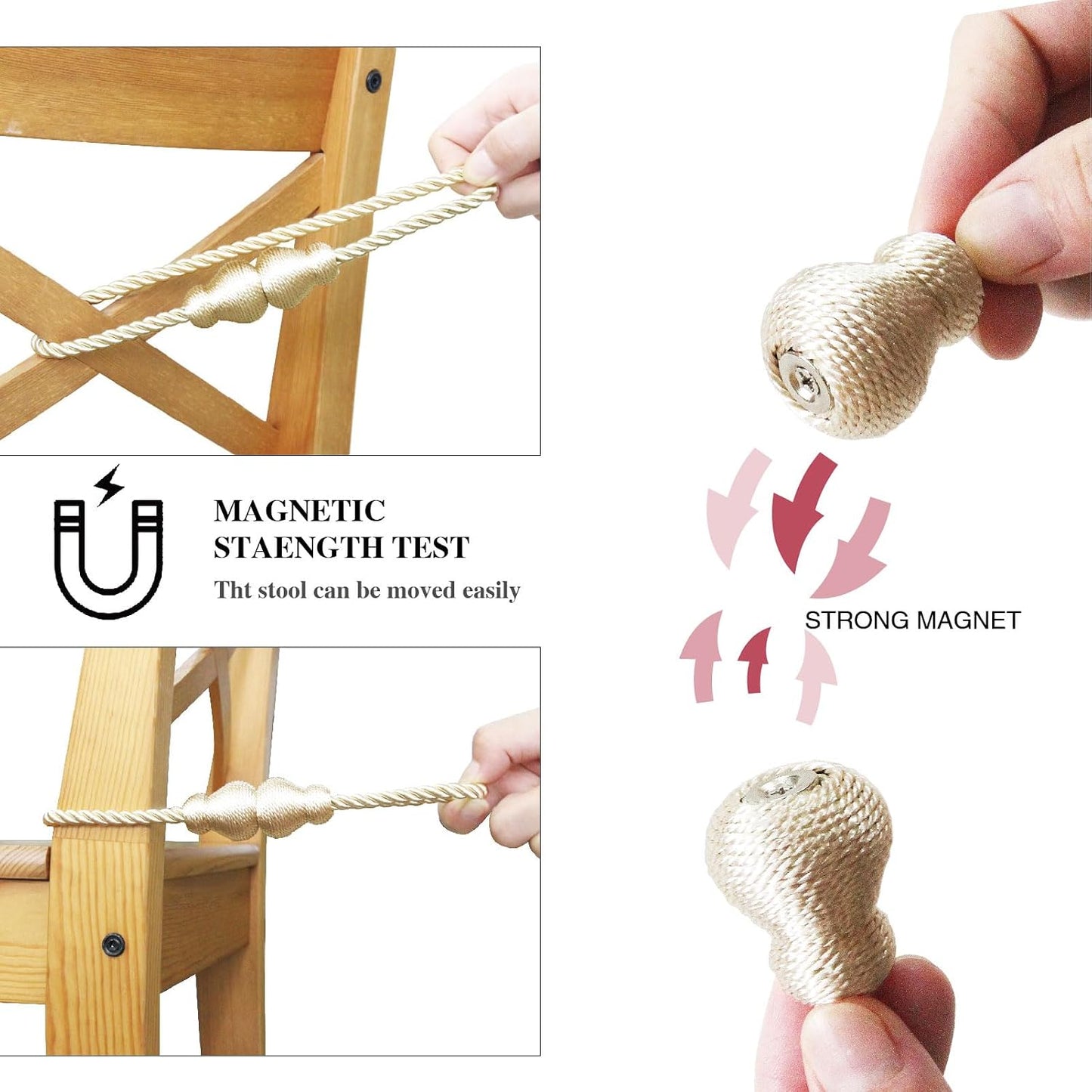 Beige Outdoor Magnetic Curtain Tiebacks Pack of 2