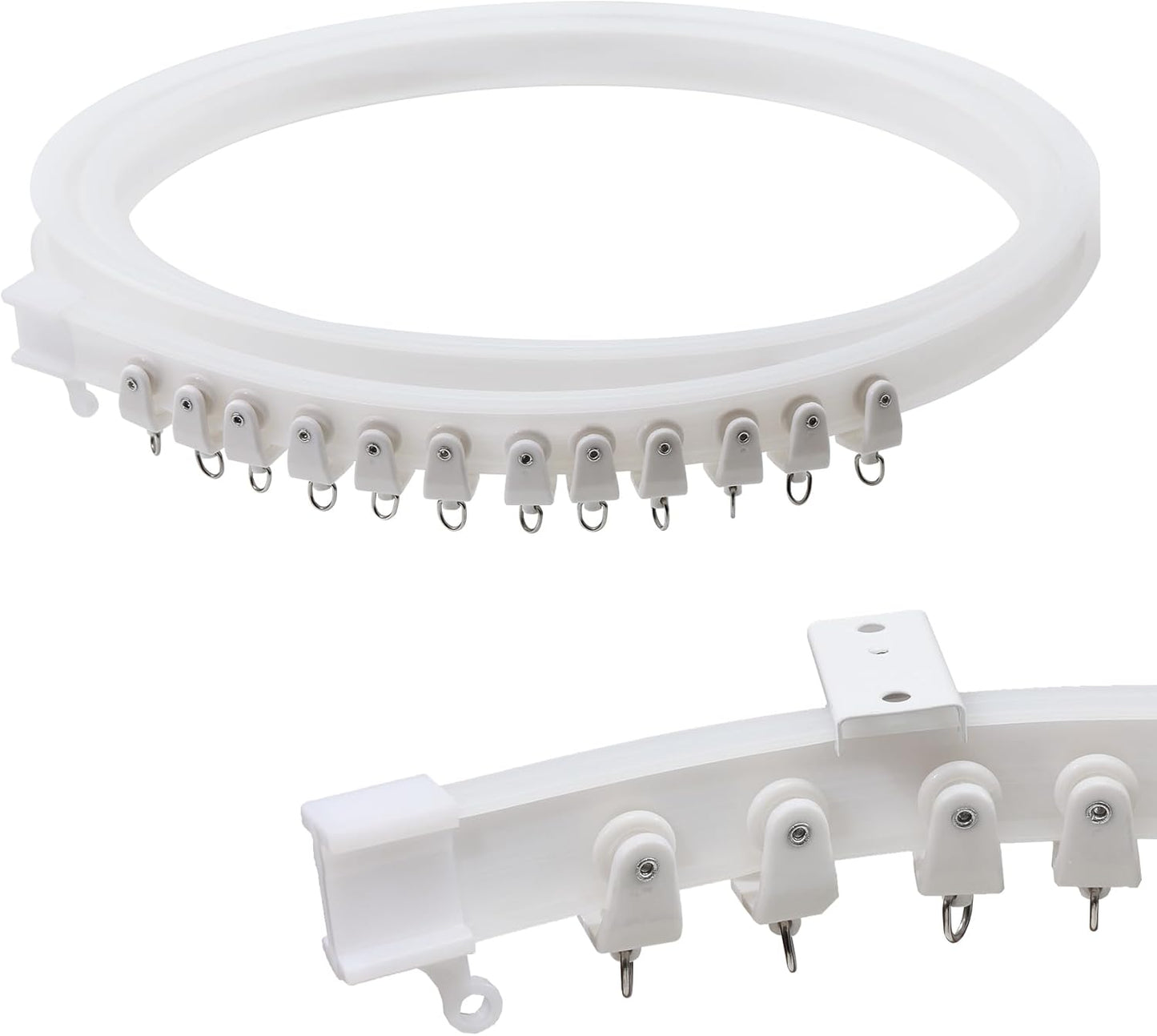 9.8 ft Ceiling Mounted Curtain Track Kit, Flexible Room Divider Rail for RV, Bathroom and Hospital
