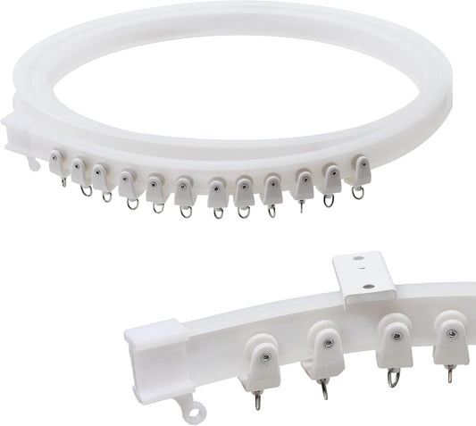 9.8 ft Ceiling Mounted Curtain Track Kit, Flexible Room Divider Rail for RV, Bathroom and Hospital