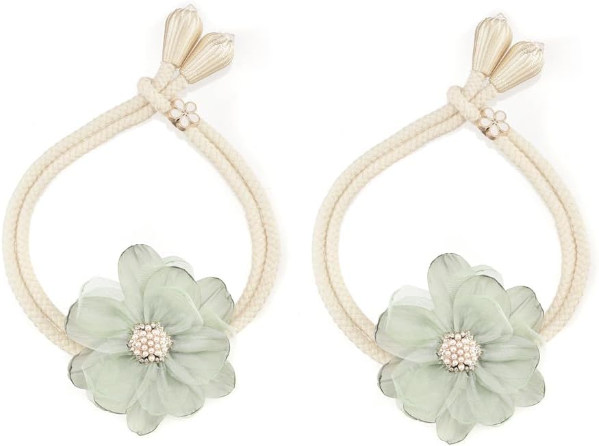 Green Lotus Flower Curtain Tiebacks Pack of 2