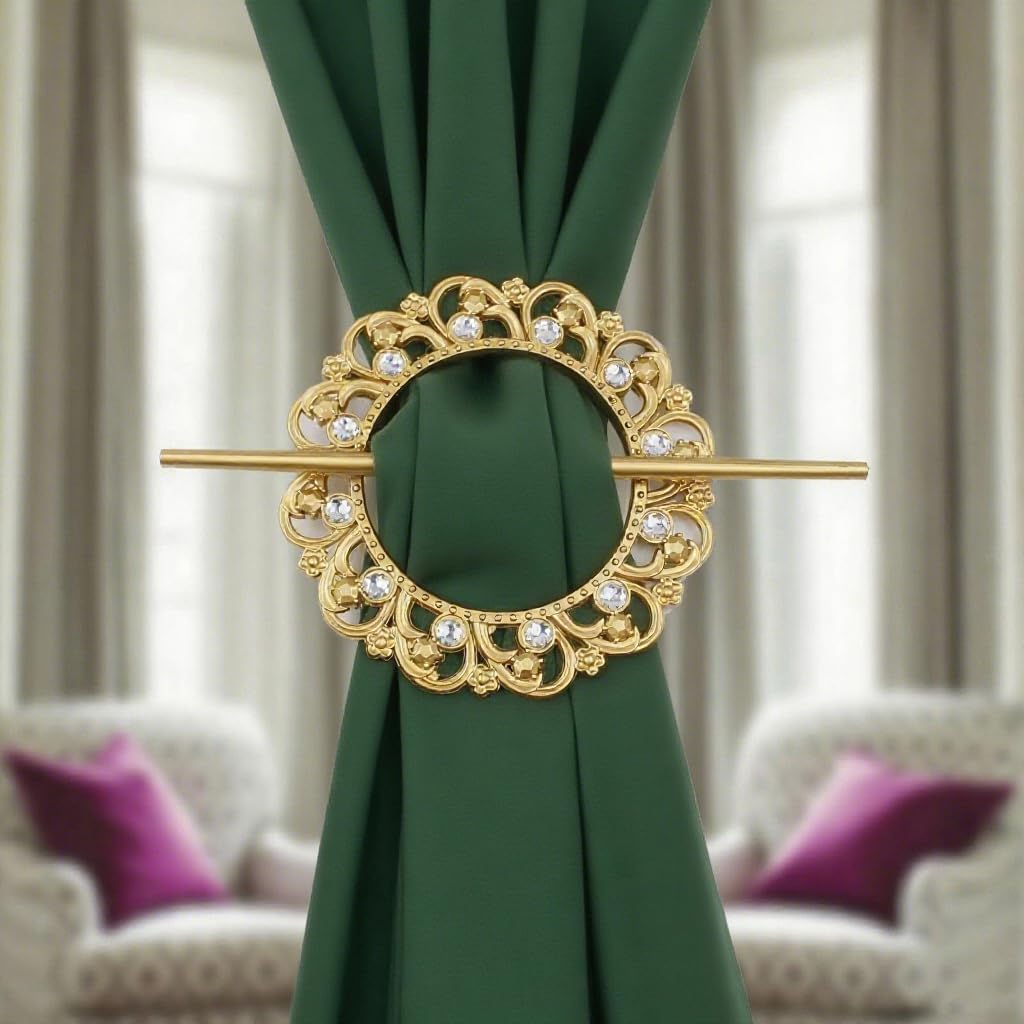 Gold Classical Plastic Holdbacks Rods Pack of 2