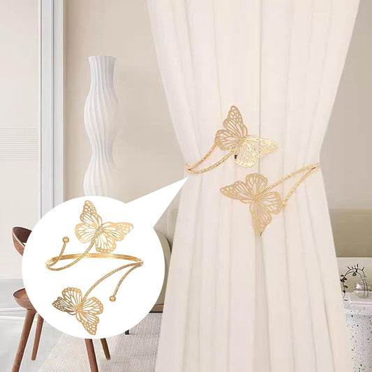 Gold Butterfly Double Metal Tiebacks Pack of 2
