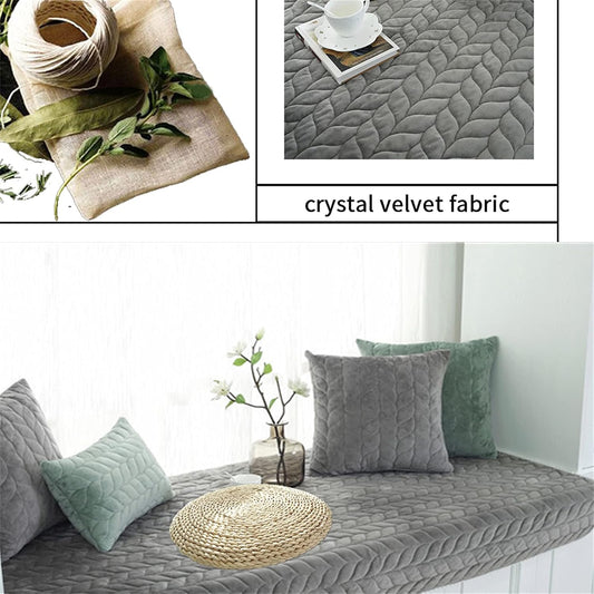 Thick Plush Bay Window Mat Non-Slip Crystal Velvet Bay Window Cushion Pad, 70 x 150cm Modern Windowsill Bench Seat Cushion for Indoor Tatami Sofa Decor Home Bedroom Living Room