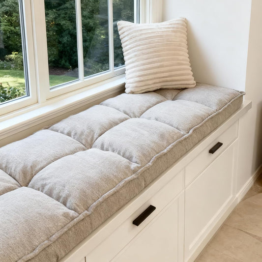 Custom Window Seat Cushions Indoor, Customizable Size/Shape Decorative Custom Cushions For Bay Window, Piano, Breakfast Bench Cushion for Indoor Furniture, Thicken Sponge Cushion, Non-Slip Bottom