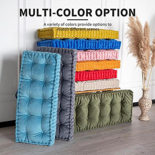 Custom Tufted Bench Cushion,Customized Size Shape Bay Window Seat Cushion,4 Inch Thickness Bench Cushions for Indoor Furniture,Mudroom Bench Pad Decorative Cushion