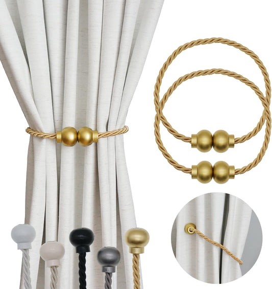 Gold Handmade Rope Magnetic Tiebacks Pack of 2