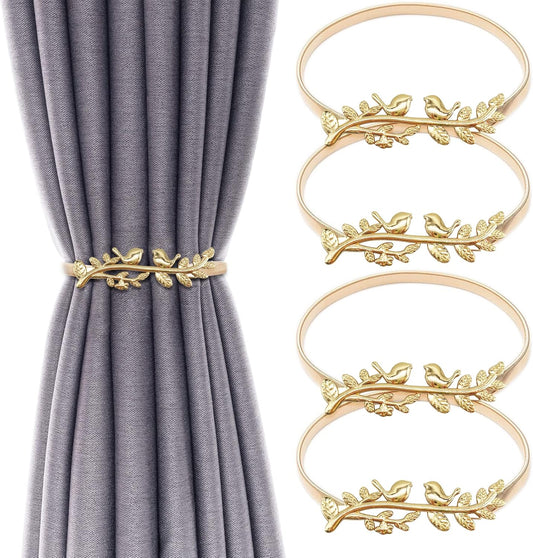 Gold Aluminium Leaf Spring Tiebacks Pack of 4