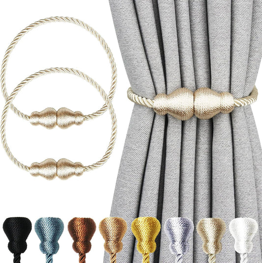 Beige Outdoor Magnetic Curtain Tiebacks Pack of 2